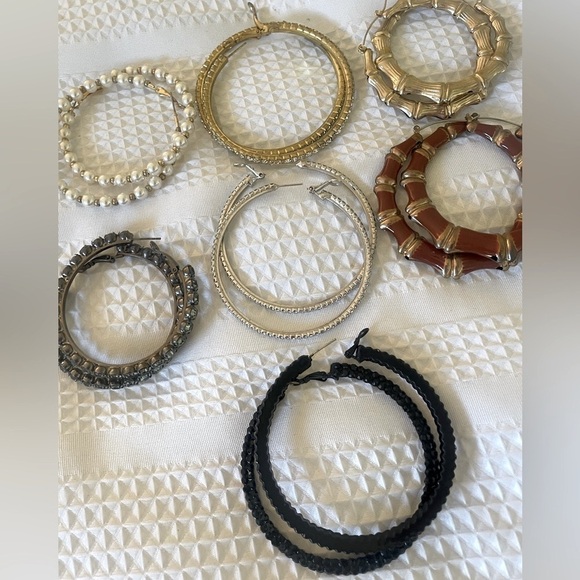 Multiples Jewelry - Hoop Earrings Bundle-7 pairs​​​​​​​​​​